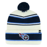 Tennessee Titans '47 Youth Stripling Cuffed Knit Hat with Pom White