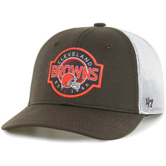 Cleveland Browns '47 Youth Scramble Adjustable Trucker Hat Brown/White