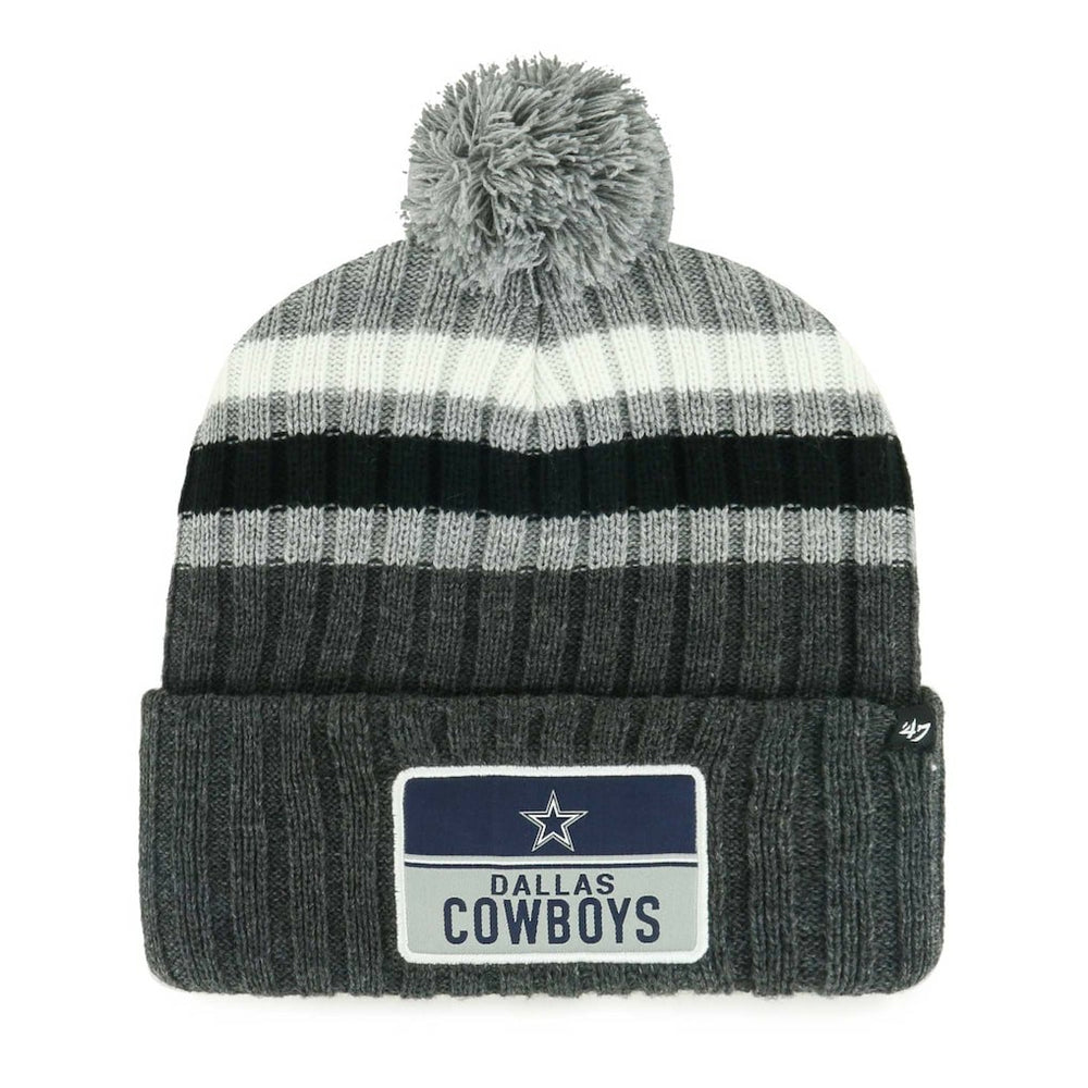 Dallas Cowboys '47 Stack Cuffed Knit Hat with Pom Gray