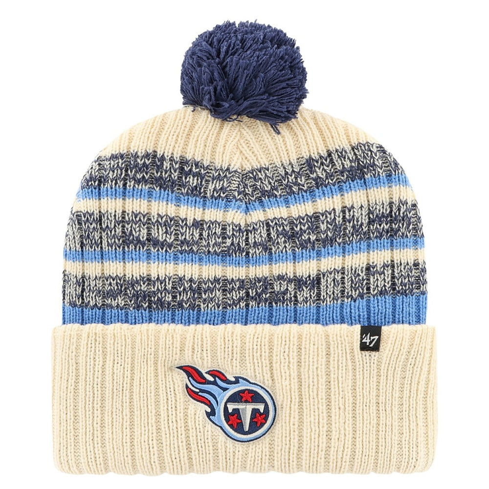 Tennessee Titans '47 Tavern Cuffed Knit Hat with Pom Cream