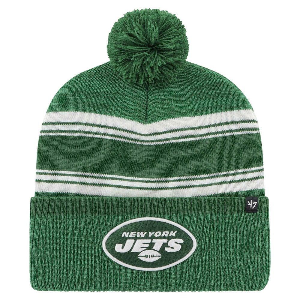 New York Jets '47 Fadeout Cuffed Knit Hat with Pom Green