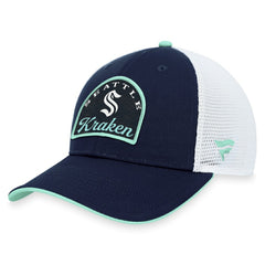 NHL Seattle Kraken Fanatics Fundamental Adjustable Hat - Deep Sea Blue/White