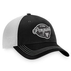 NHL Pittsburgh Penguins Fanatics Women's Fundamental Trucker Adjustable Hat - Black/White