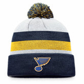 NHL St. Louis Blues Fanatics Fundamental Cuffed Knit Hat with Pom - Navy/Gold