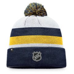NHL St. Louis Blues Fanatics Fundamental Cuffed Knit Hat with Pom - Navy/Gold