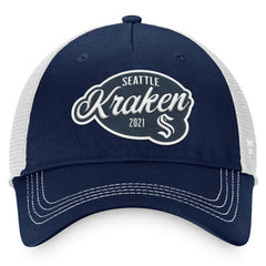 NHL Seattle Kraken Fanatics Women's Fundamental Trucker Adjustable Hat - Deep Sea Blue/White
