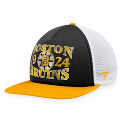 NHL Boston Bruins Fanatics Heritage Vintage Foam Front Trucker Snapback Hat - Black/Gold