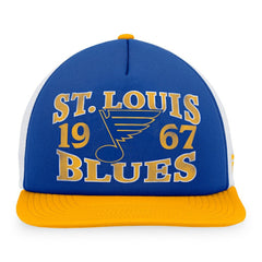NHL St. Louis Blues Fanatics Heritage Vintage Foam Front Trucker Snapback Hat - Blue/Gold