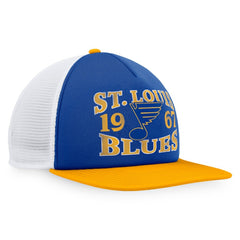 NHL St. Louis Blues Fanatics Heritage Vintage Foam Front Trucker Snapback Hat - Blue/Gold