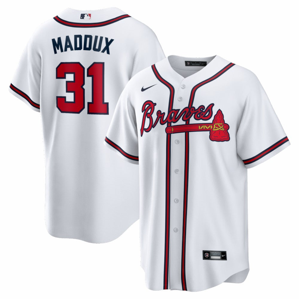 MLB Greg Maddux Atlanta Braves Nike Home Retired Player Replica Jersey - White