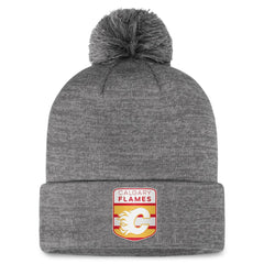 NHL Calgary Flames Fanatics Authentic Pro Home Ice Cuffed Knit Hat with Pom - Gray