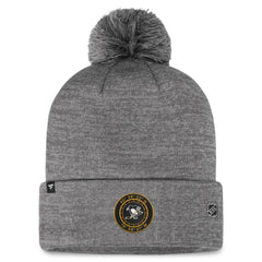 NHL Pittsburgh Penguins Fanatics Authentic Pro Home Ice Cuffed Knit Hat with Pom - Gray
