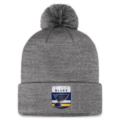 NHL St. Louis Blues Fanatics Authentic Pro Home Ice Cuffed Knit Hat with Pom - Gray