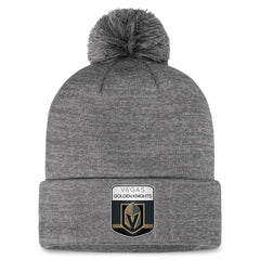 NHL Vegas Golden Knights Fanatics Authentic Pro Home Ice Cuffed Knit Hat with Pom - Gray