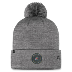 NHL Vegas Golden Knights Fanatics Authentic Pro Home Ice Cuffed Knit Hat with Pom - Gray