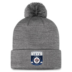 NHL Winnipeg Jets Fanatics Authentic Pro Home Ice Cuffed Knit Hat with Pom - Gray