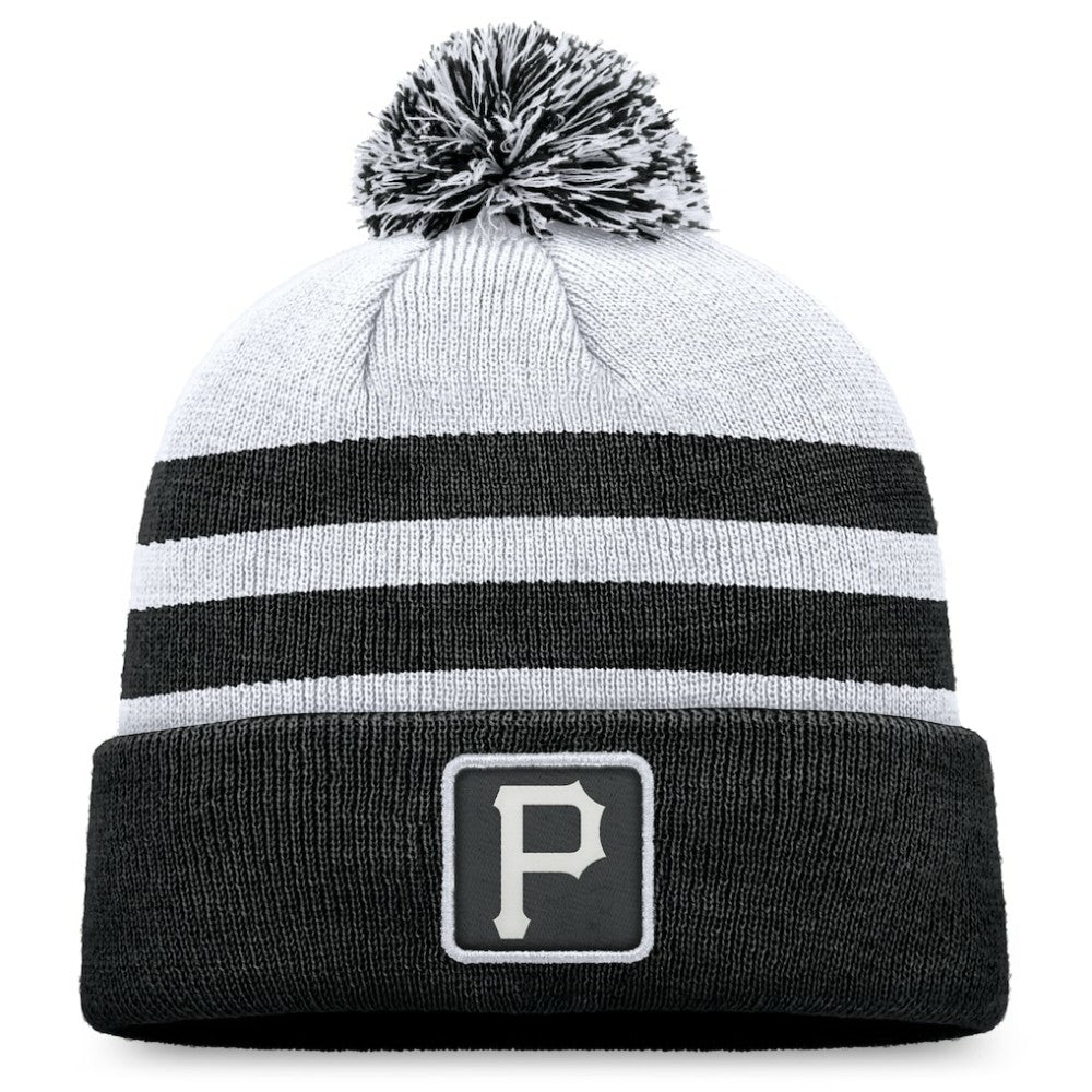 Pittsburgh Pirates Fanatics Cuffed Knit Hat with Pom - Gray Hats