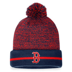 Boston Red Sox Fanatics Space-Dye Cuffed Knit Hat with Pom - Navy/Red Hats