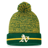 Athletics Fanatics Space-Dye Cuffed Knit Hat with Pom - Green/Gold Hats