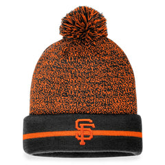 San Francisco Giants Fanatics Space-Dye Cuffed Knit Hat with Pom - Black/Orange Hats