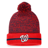 Washington Nationals Fanatics Space-Dye Cuffed Knit Hat with Pom - Red/Navy Hats