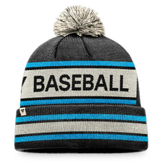Miami Marlins Fanatics Hometown Slogan Cuffed Knit Hat with Pom - Black/Natural Hats
