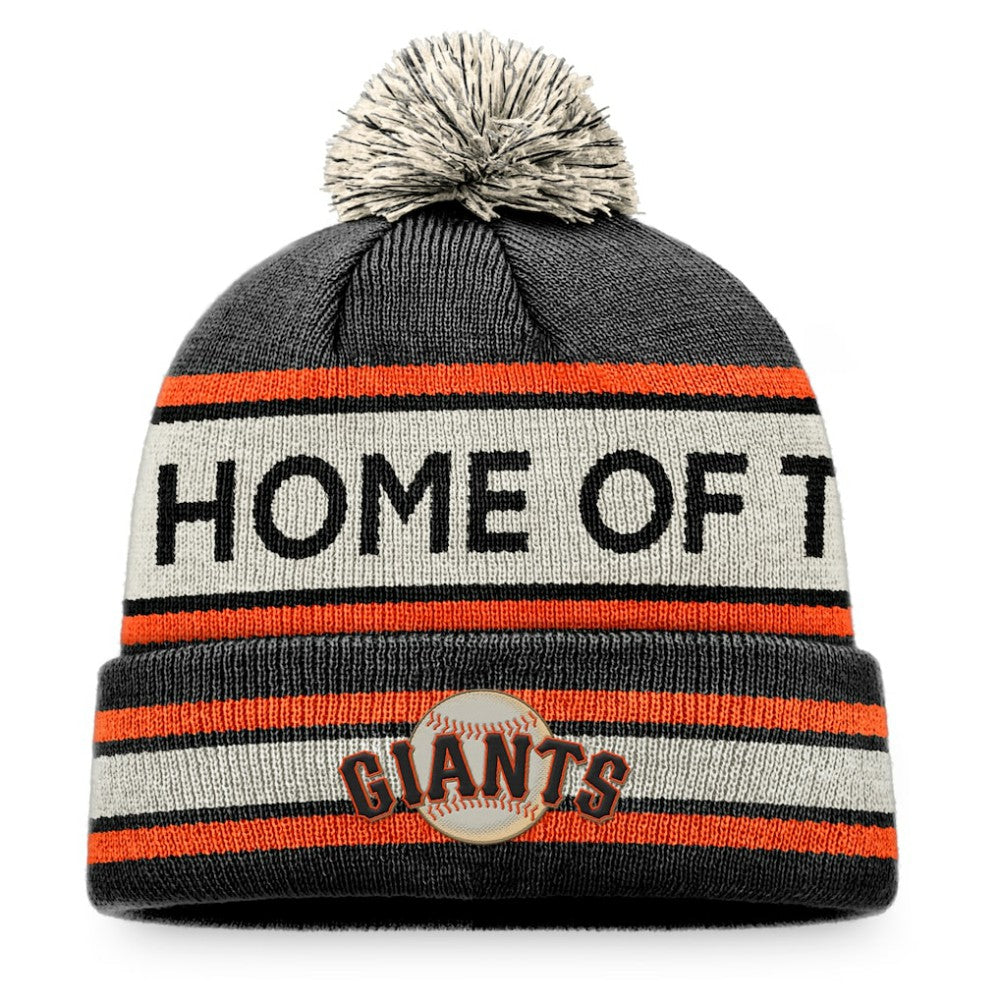 San Francisco Giants Fanatics Hometown Slogan Cuffed Knit Hat with Pom - Black/Natural Hats