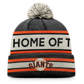 San Francisco Giants Fanatics Hometown Slogan Cuffed Knit Hat with Pom - Black/Natural Hats