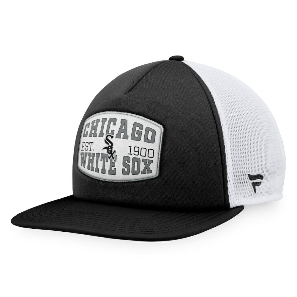 Chicago White Sox Fanatics Foam Front Patch Trucker Snapback Hat - Black Hats