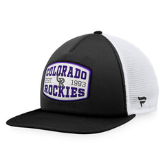 Colorado Rockies Fanatics Foam Front Patch Trucker Snapback Hat - Black Hats