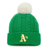Athletics Fanatics Women's Cable Cuffed Knit Hat with Pom - Kelly Green Hats