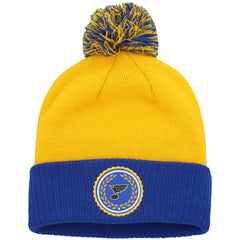 NHL St. Louis Blues adidas Women's Laurel Cuffed Knit Hat with Pom - Gold