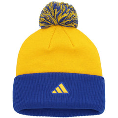 NHL St. Louis Blues adidas Women's Laurel Cuffed Knit Hat with Pom - Gold