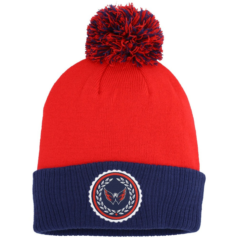 NHL Washington Capitals adidas Women's Laurel Cuffed Knit Hat with Pom - Red