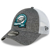 Philadelphia Eagles New Era 2022 NFC East Division Champions Locker Room 9FORTY Adjustable Hat Heather Gray