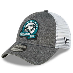 Philadelphia Eagles New Era 2022 NFC East Division Champions Locker Room 9FORTY Adjustable Hat Heather Gray