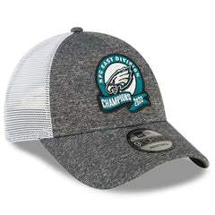 Philadelphia Eagles New Era 2022 NFC East Division Champions Locker Room 9FORTY Adjustable Hat Heather Gray