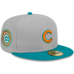 Chicago Cubs New Era 59FIFTY Fitted Hat - Gray/Teal Hats