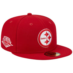 Pittsburgh Steelers New Era Super Bowl XLIII Main Patch 59FIFTY Fitted Hat Scarlet