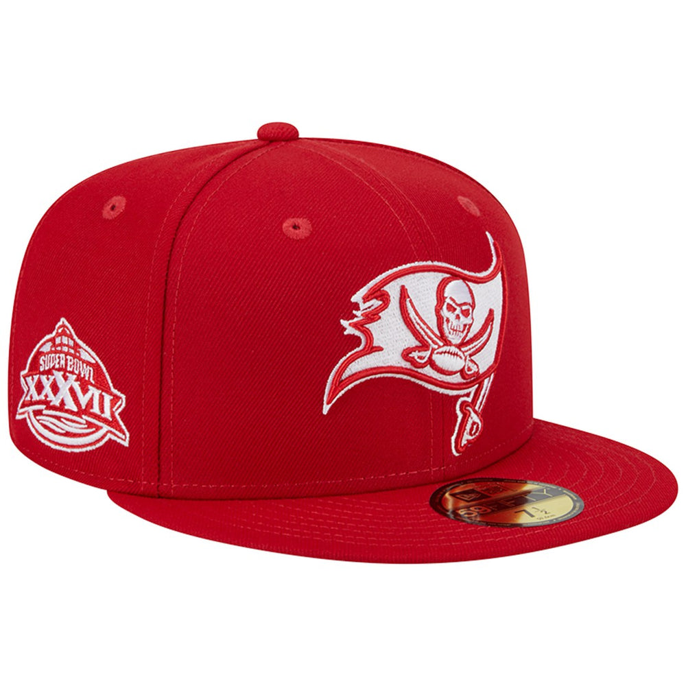 Tampa Bay Buccaneers New Era Super Bowl XXXVII Main Patch 59FIFTY Fitted Hat Scarlet