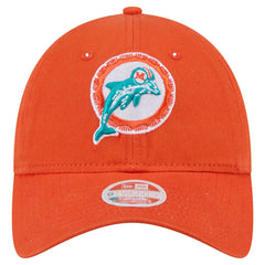 Miami Dolphins New Era Women's Throwback Main Core Classic 2.0 9TWENTY Adjustable Hat Orange