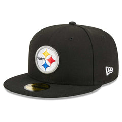 Pittsburgh Steelers New Era Main Patch 59FIFTY Fitted Hat Black