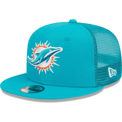 Miami Dolphins New Era Youth Main Trucker 9FIFTY Snapback Hat Aqua