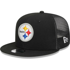 Pittsburgh Steelers New Era Youth Main Trucker 9FIFTY Snapback Hat Black