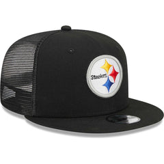 Pittsburgh Steelers New Era Youth Main Trucker 9FIFTY Snapback Hat Black