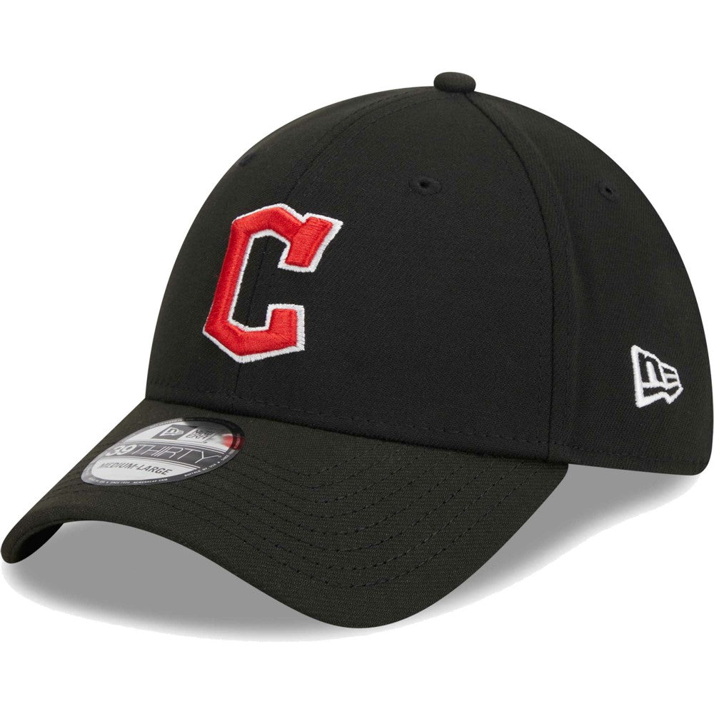 Cleveland Guardians New Era Logo 39THIRTY Flex Hat - Black Hats