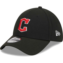 Cleveland Guardians New Era Logo 39THIRTY Flex Hat - Black Hats