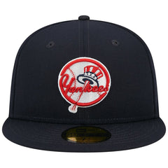 New York Yankees New Era Primary Logo 2000 World Series Team Color 59FIFTY Fitted Hat - Navy Hats