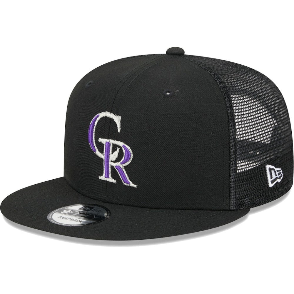 Colorado Rockies New Era Team Color Trucker 9FIFTY Snapback Hat - Black Hats