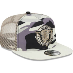 San Francisco Giants New Era Chrome Camo A-Frame 9FIFTY Trucker Snapback Hat - White Hats